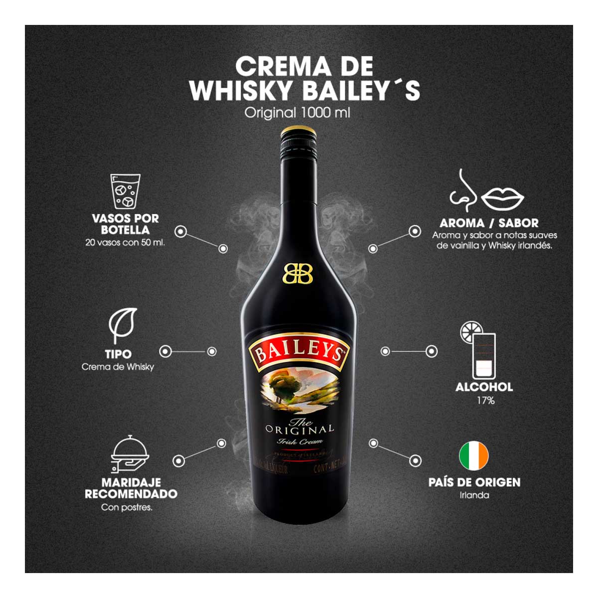 Crema de Whisky Baileys Original 700 ml