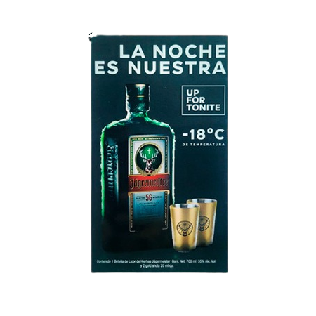 Paquete Licor de Hierbas Jagermeister 700ml + vasos